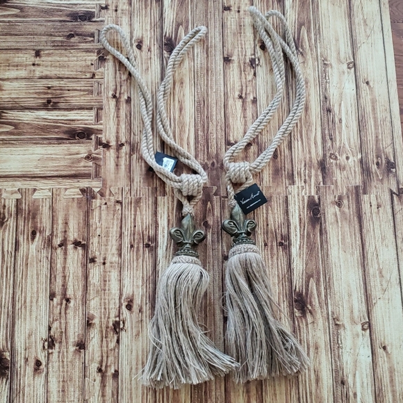 Jute Fleur Tieback Vatican Homes new Set of 2 NWT - Picture 2 of 10